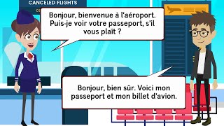 Conversation en français  Apprendre le français  Conversation à laéroport [upl. by Demodena]