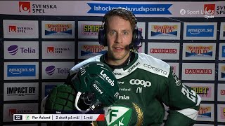 Per Åslund efter segern  Intervju  Färjestad BK  MoDo  20241026 [upl. by Llyrat48]