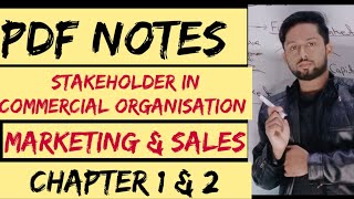 PDF Notes  Stakeholder in commercial organisation  Marketing and Sales  ICSE Class 10 Commerce [upl. by Johan]