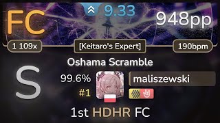 93⭐ maliszewski  tpazolite  Oshama Scramble Keitaros Expert HDHR 996 1 948pp FC  osu [upl. by Allertse]