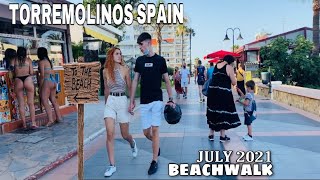 TORREMOLINOS BEACH PROMENADE RELAXING WALK TOUR IN JULY 2021 Málaga Costa Del Sol🌞 Spain 4K [upl. by Odlonyer]