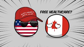 Free healthcare  America vs Canada  Countryballs [upl. by Suhpesoj]