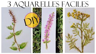 DIY AQUARELLES FACILES DE FLEURS EN UTILISANT POUR BASE LA TECHNIQUE DU TATAKI ZOMÉ  3 PAS À PAS [upl. by Oiramal763]