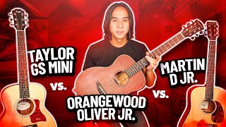 Orangewood Oliver Jr Vs Taylor GS Mini Vs Martin D Jr [upl. by Anesusa54]