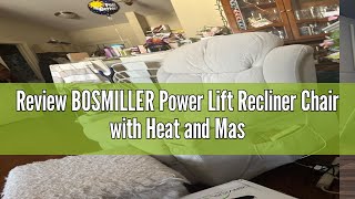 Review BOSMILLER Power Lift Recliner Chair with Heat and Massage Electric Fabric Recliner Chair for [upl. by Woodhead]