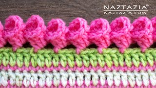 HOW to CROCHET a TULIP FLOWER Border by Naztazia [upl. by Eneluj]