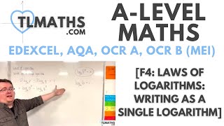 ALevel Maths F404 Laws of Logarithms Writing as a Single Logarithm [upl. by Granger]