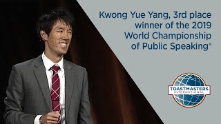 Kwong Yue Yang 3rd place winner of the 2019 World Championship of Public Speaking® [upl. by Oecam]