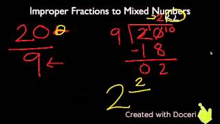 Writing Improper Fractions as Mixed Numbers and Vice Versa [upl. by Lahsram]