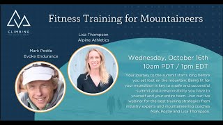 Fitness Training for Mountaineers CTSS Webinar [upl. by Mel]