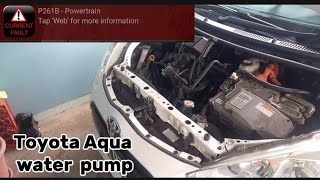 P261b Toyota Aqua  impeller  Water Pump  DIY  Prius C  Changing coolant  Review [upl. by Nicolais]