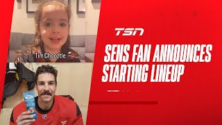 Threeyear old Sens fan does her own version of announcing Ottawas lineup [upl. by Ailama708]