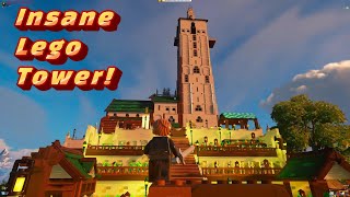 I built an INSANE MAJESTIC CastleTower in Lego Fortnite FULL WALKTHROUGH [upl. by Delly]