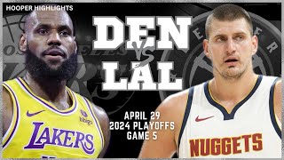 Denver Nuggets vs Los Angeles Lakers Full Game 5 Highlights  Apr 29  2024 NBA Playoffs [upl. by Kcirnek809]