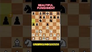 HOW TO PUNISH RUY LOPEZ OPENING FOR WHITE shorts  chessopeningtrap chesstrapsforbeginners [upl. by Keffer]