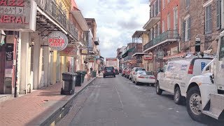 Driving Downtown  New Orleans Bourbon Street 4K  USA [upl. by Ylerebmik]