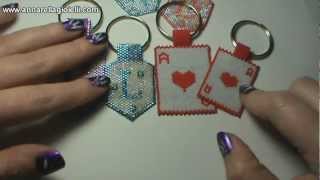 Tutorial Portachiave con perline 🌻 Peyote dispari e punta di freccia 🌻 San Valentino [upl. by Sisco]