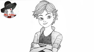 Miraculous Ladybug How to draw Adrien Agreste [upl. by Jere518]