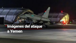 Imágenes del ataque de Estados Unidos y del Reino Unido en Yemen [upl. by Auburta]