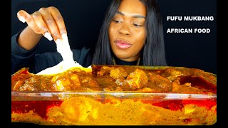 FUFU MUKBANG AFRICAN FOOD  FUFU AND EGUSI MUKBANG  OKRA STEW  NIGERIAN FOOD [upl. by Elamrej453]