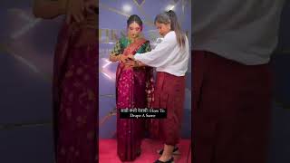 Easy Saree Draping  How to drape sareeसाडी कशी नेसायची how to wear dhoti style sareeनऊवारी साडी [upl. by Akvir]