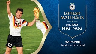 Lothar Matthaus Goal  Germany FR v Yugoslavia  1990 FIFA World Cup [upl. by Llenna]