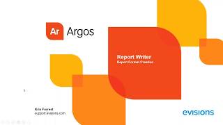 Argos 54 Report Writer Training [upl. by Adnohsar]