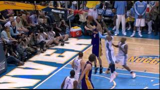 05 29 2009 WCF Game 6 Lakers vs Nuggets Luke Walton Posterizes Carmelo Anthony [upl. by Crystie440]