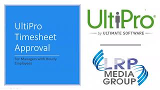 UltiPro Tutorial Timesheet Approval [upl. by Yesiad]