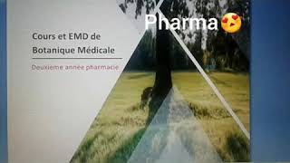 Introduction des cours de botanique médicale pour les 2ème année pharmacie [upl. by Innoc94]