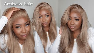 WOW 👱🏾‍♀️ 26” ASH HONEY BLONDE WIG INSTALL FLAWLESS MELT ON BROWN SKIN 🤎  ARABELLA HAIR [upl. by Athalee416]