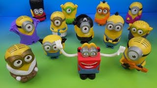 2015 McDONALDS MINIONS MOVIE SET OF 12 HAPPY MEAL TOY COLLECTION VIDEO REVIEW USA [upl. by Elletsirk]