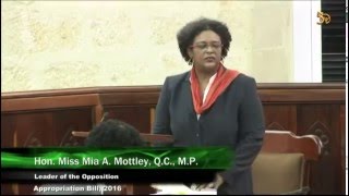 BLP Reply to 2016 Estimates by Hon Mia Amor Mottley [upl. by Firehs]