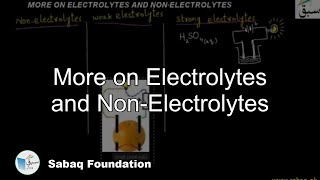 More on Electrolytes and NonElectrolytes Chemistry Lecture  Sabaqpk [upl. by Jeno]