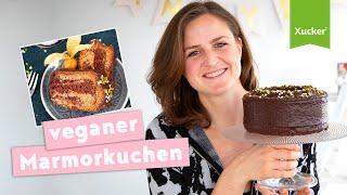 Veganer Marmorkuchen  REZEPT OHNE ZUCKER  saftig und lecker [upl. by Rutherford]