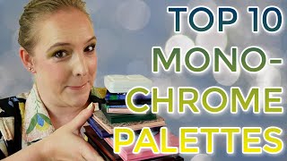 TOP 10 MONOCHROMATIC PALETTES  The best single color color stories in my makeup collection [upl. by Narad]