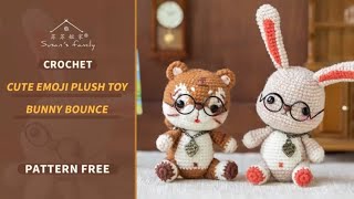 【EN2046】Crochet Bunny Bounce Tutorial  MoeMoji Plushies series  Susans Family [upl. by Isidoro]