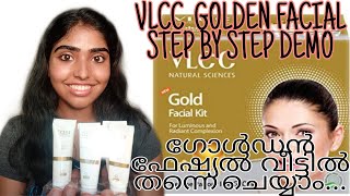 How To Do Golden Facial at Home  VLCC Golden Facial Kit  Facial at Home malayalam [upl. by Eislek]