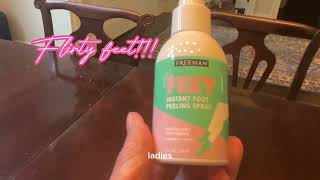 Freeman Flirty Feet Coconut and Aloe Instant Peeling Foot Spray [upl. by Trace]