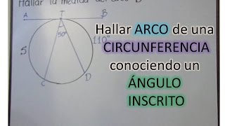 Arco de una circunferencia a partir del ángulo inscrito  La Prof Lina M3 [upl. by Greggory474]