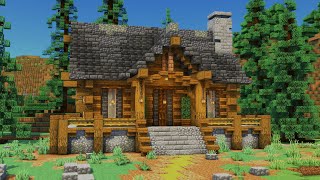 How to Build a Easy Log Cabin  Minecraft Tutorial [upl. by Garratt]