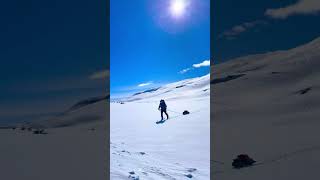 Solo ski touring and winter camping in the mountains in Norway April 2024 [upl. by Earissed]