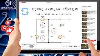 DC  ÇA8 Çevre akımları yöntemi  akım kaynakları ile örnek vize final soruları çözümü [upl. by Dynah197]