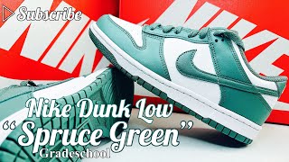 Nike Dunk Low quotSpruce Greenquot Review Legit Check  Black Light [upl. by Idner]