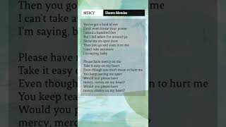 Mercy lyrics  Shawn Mendes [upl. by Linette796]