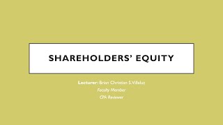 FAR Shareholders Equity part 4 Dividends [upl. by Yecad]