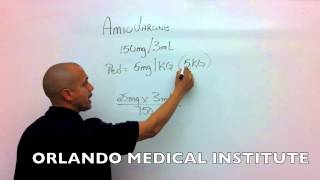 Pediatric Amiodarone Drug Calculations  Paramedic Skills Review [upl. by Zenitram]