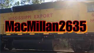 Mississippi Export 65 amp 67 lead a boxcar tanker amp gravel train to Lucedale MS [upl. by Ruhtua]