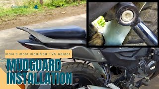 TVS Raider mudguard installation  Indias most modified TVS Raider 🔥 [upl. by Audi326]