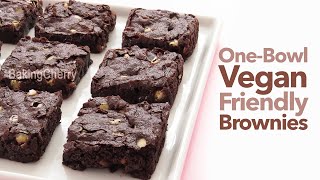 5MINUTE ONEBOWL VeganFriendly Brownies  Dessert Recipe  GlutenFree  Baking Cherry [upl. by Almena]